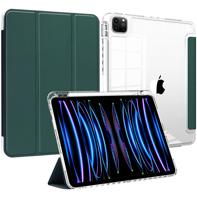 iPad Pro 13 M4 7th Gen 2024 Ultra Slim Tri-folding High Transparent Hard Acrylic PC Magnetic Auto Sleep Wake Tablet Case