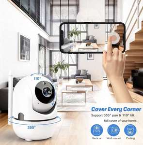 2MP-V360pro 高清分辨率夜视两路音频无线室内Wifi网络智能婴儿监视器云台摄像系统 - Product Image 3