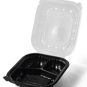 กล่องพลาสติกใส่อาหารแบบขายส่ง กล่องบรรจุภัณฑ์สองสีพร้อมบานพับแบบชิ้นเดียว - Product Image 1
