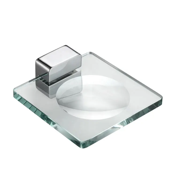 Soporte de aleación de Zinc para jabonera de baño, soporte de vidrio montado en la pared de calidad superior