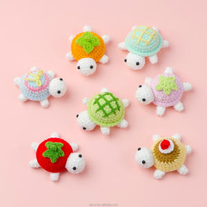 Ev dekor güzel Mini tığ işi Amigurumi renkli ahşap örme pozitif tığ kaplumbağa bebekler - Product Image 1