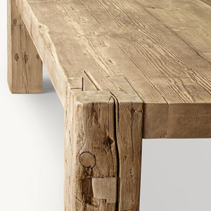 <span class=keywords><strong>Vintage</strong></span> eenvoudige lange natuurlijke houten eettafel voor restaurant, hotel, huis, aanpasbaar meubilair - Product Image 3