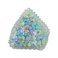 Jouet de massage anti-stress en TPR, forme géométrique flottante et personnalisable, avec paillettes croustillantes, couleurs assorties, vente en gros
