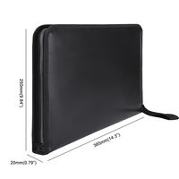 Dossier de fichiers noir format A4 12 poches sac de documents étanche et ignifuge extensible pour organiser et stocker la paperasse