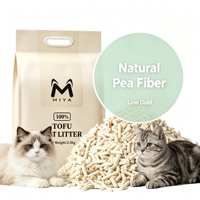 Litière pour chat biodégradable à base de tofu, fibres de pois, agglomérante, faible teneur en poussière, couleur personnalisée, OEM ODM, nettoyage pour animaux de compagnie