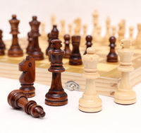 Jeu d'échecs en bois, plateau magnétique