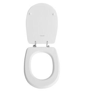 Sedile WC Bianco Cesame Aretusa con Cerniera Passante, Forma Quadrata Allungata in Bambù e Plastica PP per Bagno - Product Image 5