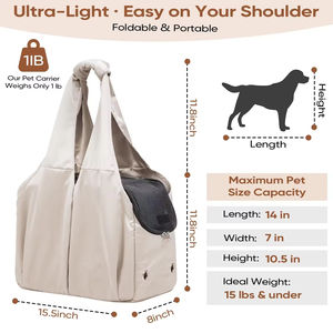 Sac de transport pour animaux de compagnie approuvé par les compagnies aériennes, souple et respirant, avec filet, pour voyages et activités de plein air - Product Image 2