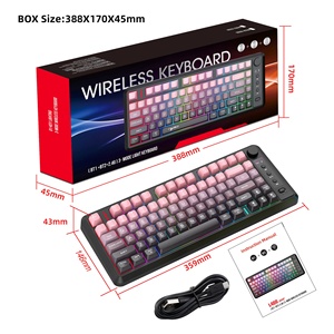 คีย์บอร์ดเมมเบรนแบบสามโหมด 81 ปุ่ม รุ่นใหม่ สำหรับขายส่ง ทนทาน พอร์ต USB-C  ไฟเรนโบว์พลาสติก  กันน้ำ กันน้ำหก  โหมดพักอัตโนมัติ - Product Image 2