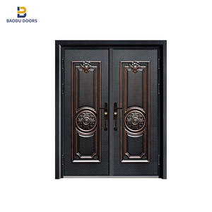 BAODU — porte d'entrée de luxe en aluminium moulé or, pare-balles, en métal - Product Image 2