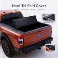 Couverture de benne rigide pliable en trois parties, étanche, pour Ford F-250 F-350 Super Duty 2017-2022 F-150 2015-2020 Ranger 2019-2023 6.5ft 8ft 4x4