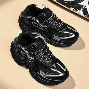 Zapatillas de running para hombre al por mayor, de moda, de otoño, con suela gruesa, que aumentan la altura, con cordones, plantilla de goma, estilo Dad Shoes - Product Image 6