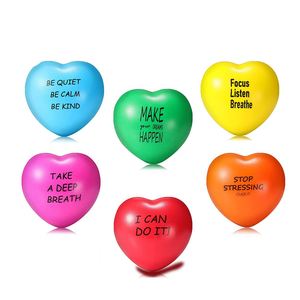 Heart <b>Squeeze</b> Hand Therapy Stress <b>Ball</b> Soft Toy Motivation Custom Toys Factory Direct Supply PU Foam Unisex Children Promotional - Product Image 2