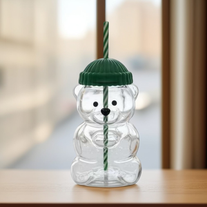 Mug à café en verre avec logo personnalisé en gros - <span class=keywords><strong>Tasse</strong></span> à paille en verre <span class=keywords><strong>Barista</strong></span> Bearista avec couvercle et paille pour café/boissons - Product Image 4