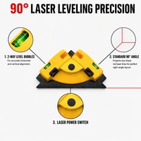 Niveau laser infrarouge haute précision à 90 degrés, faisceaux rouges, lumière vive, pose de carrelage, utilisation en extérieur -01, pile AAA, garantie 1 an