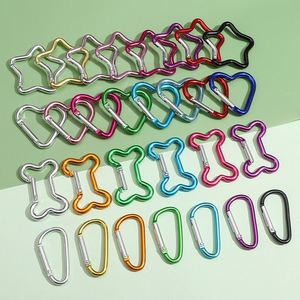 Custom Aluminum Carabiner Keychain in Star Love Heart Bone Shapes D-Ring DIY Bag Phone Chain <b>Hook</b> Accessory for Promotional Gift - Product Image 1