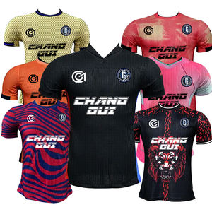 热卖优质复古t恤足球快干聚酯材料泰国版男式足球衫 - Product Image 1