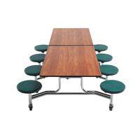 Table de cantine mobile pour personnel scolaire, 8 places, mobilier de cantine, salle à manger, ensemble de tables pliantes pour cantine
