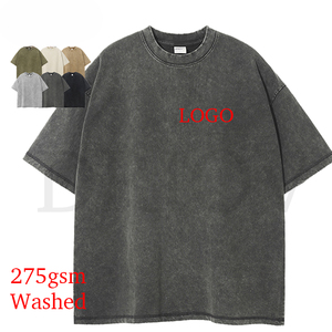 T-shirt personalizzata da <span class=keywords><strong>uomo</strong></span> 275gsm taglie forti in cotone 100 di lusso pesante a tracolla con Logo in bianco per <span class=keywords><strong>uomo</strong></span> - Product Image 1