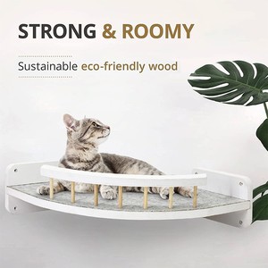 Wall Mounted <b>Cat</b> Stairs 4 Levels White Wood <b>Cat</b> Climbing <b>Platform</b> For Indoor <b>Cats</b> - Product Image 4
