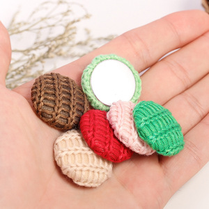 Boutons ronds en tissu tricoté à la main pour bijoux, accessoires de coiffure et vêtements DIY, origine Yiwu, automne 2023, forme circulaire, matériau textile - Product Image 2
