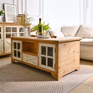 INNOVA Solid Wood Coffee <strong>Table</strong> <strong>with</strong> <strong>Storage</strong> Drawer Modern Home Accent <strong>Craft</strong> for Living Room Natural Style Furniture - Product Image 3