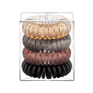 Vendita calda scatola in PVC cavo telefonico fasce elastiche per capelli accessori per capelli da donna cravatta da donna