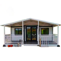 Maisons préfabriquées extensibles de haute qualité à 2 chambres, résistantes aux ouragans, maisons préfabriquées pliables à double ailes, maisons conteneurs avec terrasse