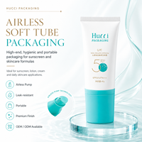 Tube cosmétique ovale souple blanc personnalisé D35 40-80 ml avec pompe sans air et bouchon à vis pour crème solaire et lotion corporelle
