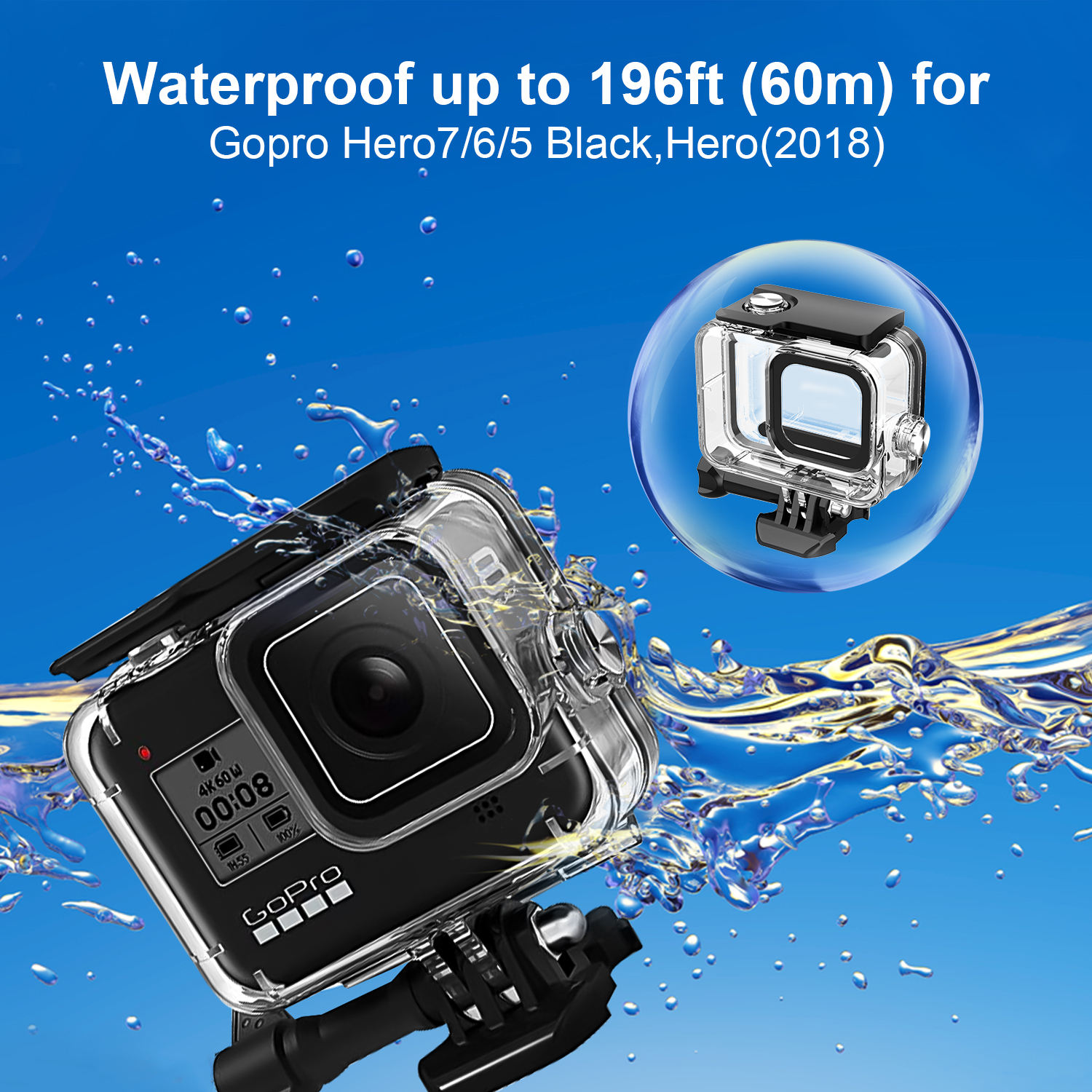 HONGDAK Camera Accessories Diving Underwater Filter Sea Filters for Gopro Hero 8 Black