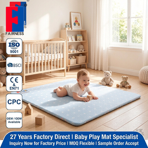 Tapis de jeu réversible antidérapant et imperméable pour bébé, en TPU de qualité supérieure, imprimé UV, épaisseur 1,5 cm, idéal pour l'apprentissage de la marche à quatre pattes - Product Image 1