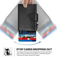 Dompet logam kulit asli pria wanita, dompet kulit sapi minimalis, dompet logam, kulit asli, penahan kartu kredit aluminium, dompet untuk pria wanita
