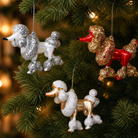 Décoration de Noël 2026 : Poodle en sequins à suspendre, pour arbre de Noël, fête, maison, cadeau pour amoureux des animaux