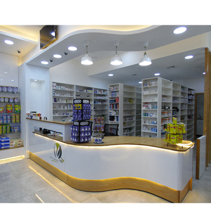 Tienda 3D, diseño de interiores, farmacia, tienda médica, para farmacia estantes de madera, pintura para hornear, Mostrador de farmacia MDF para tienda - Product Image 2