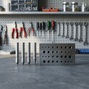 Tapered Steel Rotary Grinding Burrs <b>Set</b> with 20 Hole Storage Block for Jewelry Making DIY Tools - Product Image 5
