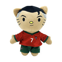 Fabricant chinois de peluches personnalisées pour enfants, mascotte de football en peluche douce, numéro 7, maillot rouge, pantalon vert, cadeau pour enfants