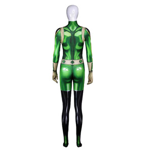 Traje verde para mujer, traje Zentai para adultos, disfraz de Halloween, traje de cuerpo completo con cinturón y correas - Product Image 2