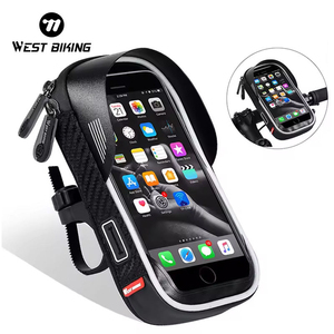 Sac de cadre de vélo étanche WEST BIKING pour smartphone, idéal pour le cyclisme sportif et les voyages en extérieur - Product Image 1