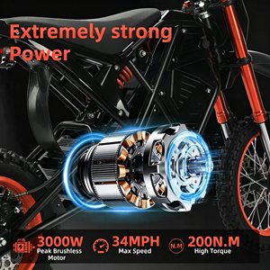 Moto tout-terrain pour adultes US Western Warehouse Dirt Bike 3000W 34MPH 200N.M avec service de livraison en 3-7 jours, moteur puissant 3000W - Product Image 3