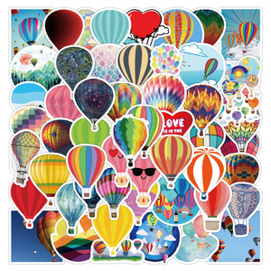 50PCS carta adesiva creativa rimovibile a forma di <span class=keywords><strong>mongolfiera</strong></span> per autoadesivo della parete del bambino del computer della bottiglia del taccuino - Product Image 1