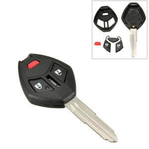 Mitsubishi 3 <b>Button</b> Car Key Fob Remote With Panic Lock Unlock Function For Outlander Lancer Black ABS Shell - Product Image 1