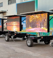 Affichage mobile LED extérieur JCT EF4Solar sur remorque - Étanche IP65, luminosité 6500 cd, garantie 1 an, gestion du contenu à distance