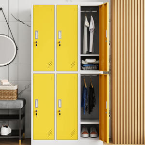 Nuevos Productos: Armarios Modernos de Acero, Armario Resistente para Ropa con 6 Puertas, Cerradura con Llave para Gimnasio, Multicolor, con Barra para Colgar, Armario de Acero Ensamblado - Product Image 5