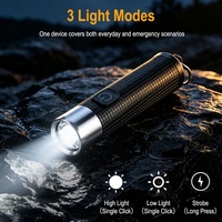 Mini lampe torche LED rechargeable en alliage d'aluminium BORUiT 500 lumens, étanche IPX4, avec logo personnalisé, pour utilisation d'urgence en extérieur