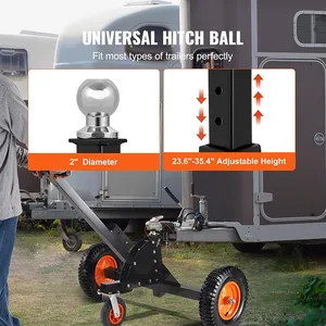 JH-Mech-Remorque mobile avec pneus pneumatiques et roue universelle réglable Dolly Truck Trailer pour le déplacement de la voiture RV Trailer