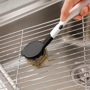 <b>Kitchen</b> <b>Brushes</b> for Cleaning Sink Pots Pans Dishwashing Dish Scrubber Cleaner with <b>Copper</b> Wire Dish <b>Brush</b> with <b>Handle</b> - Product Image 1