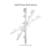 11 ampoules LED G35 à intensité variable, base ronde en fer, gradation progressive, cadre OEM ODM, miroir de maquillage avec éclairage