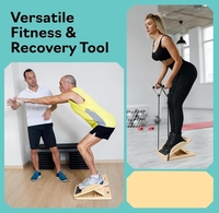 Cale d'étirement inclinable réglable avec logo personnalisé planche inclinée en bois de squats de physiothérapie planche inclinée de civière de mollet