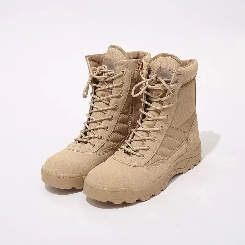 Factory direct sale Winter warm high top boots Outdoor sports fleece desert boots Combat tooling training boots