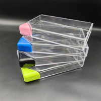 Bouteille d'eau transparente étanche Portable de voyage, Promotion Logo personnalisé en plastique 450ml carré mince plat a5 boisson notebook mémo